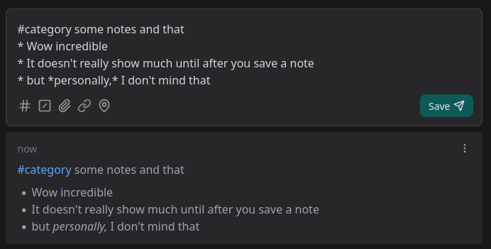 The Memos interface